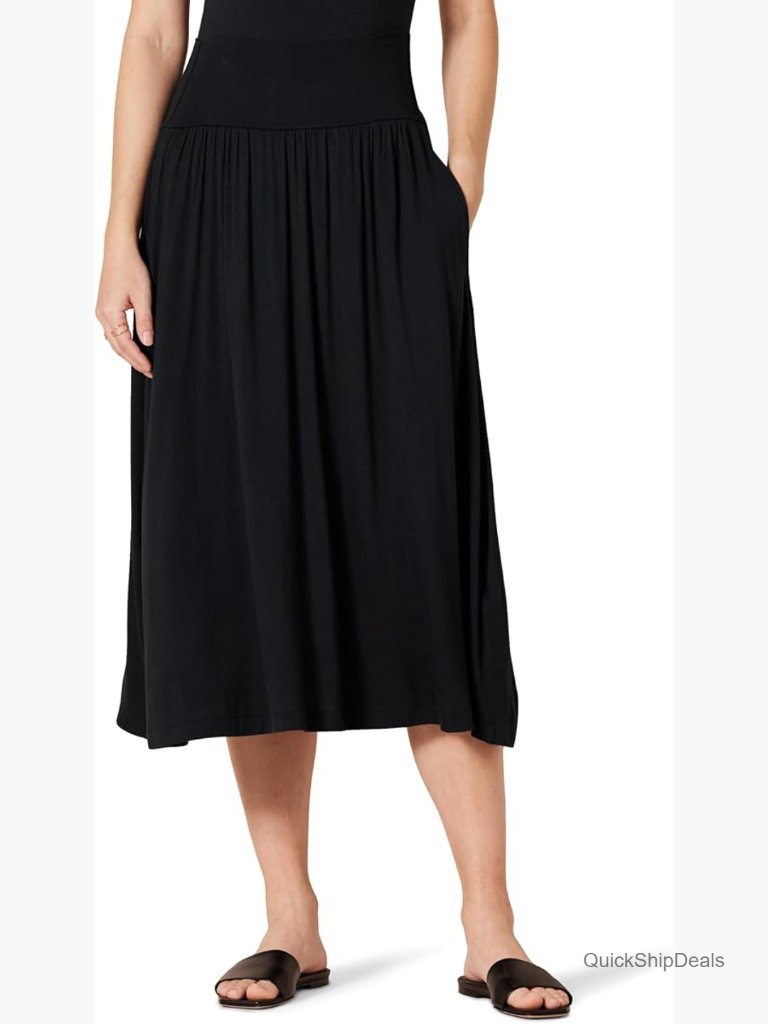 Women's Jersey Pull On Midi Length Skirt - Relaxed Fit